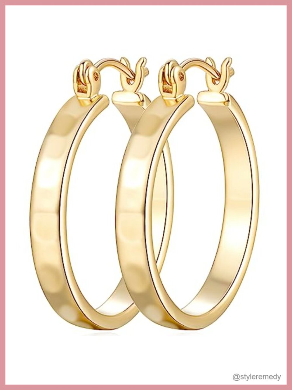 14k Gold Plated Chunky Hoop Earrings Mesh Engraved Huggie Clip On